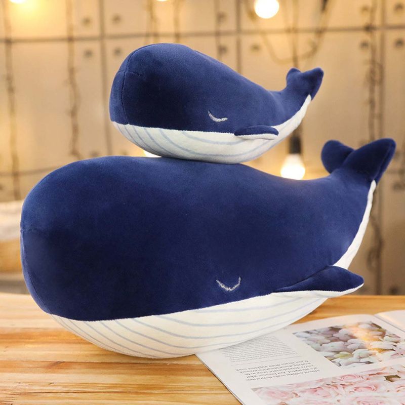 큰 푸른 고래 박제 동물 거대한 포옹 부드러운 베개 장난감, 어린이 선물 23GD